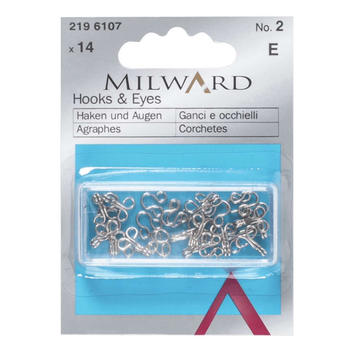 Krækjur silfur - No. 2 14stk