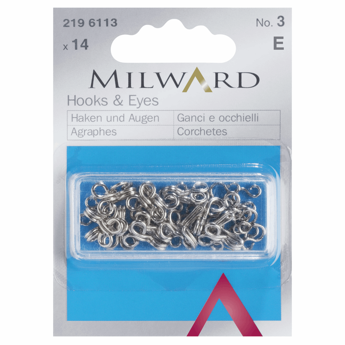 Krækjur silfur - No. 3 14stk