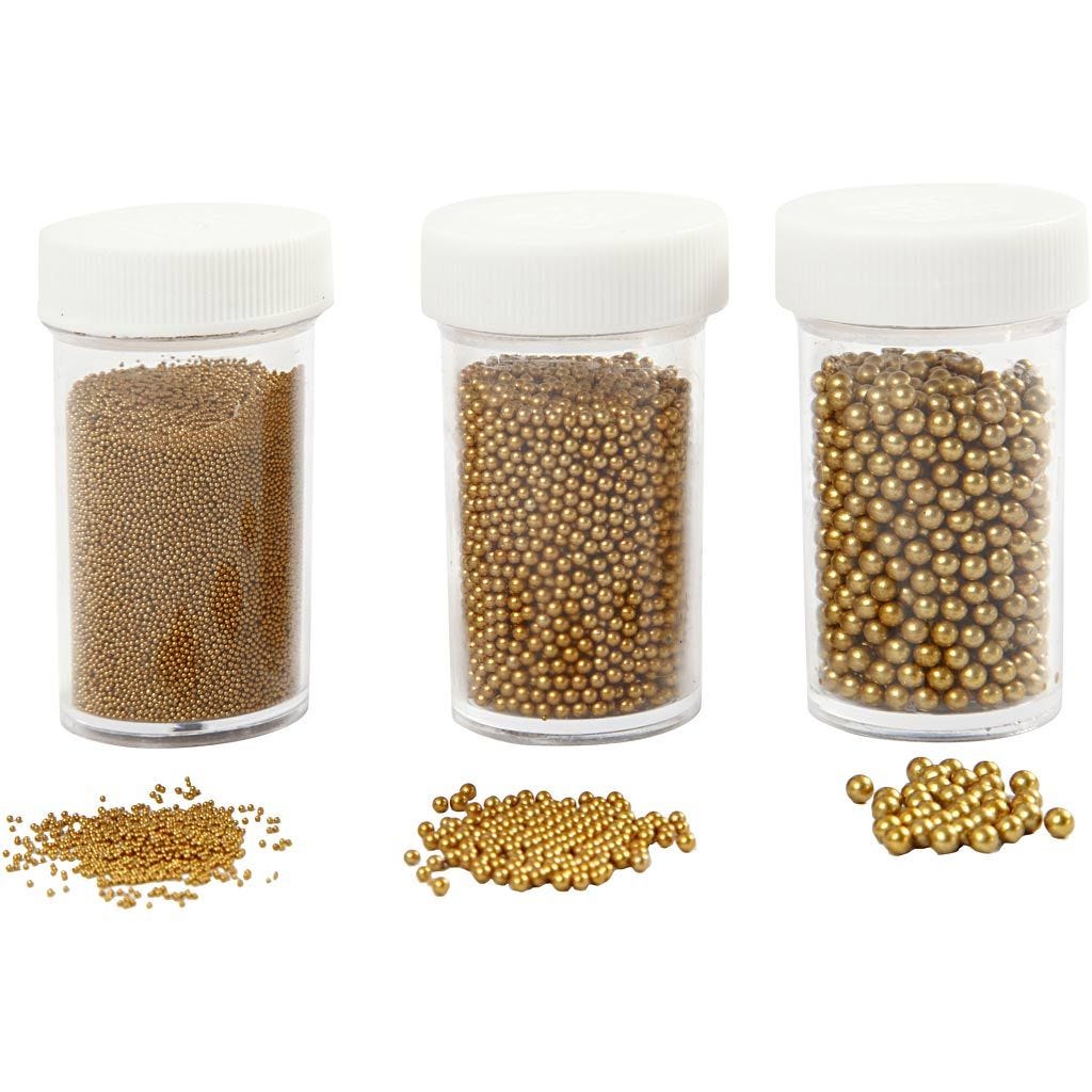 Mini Glass Beads - Gold
