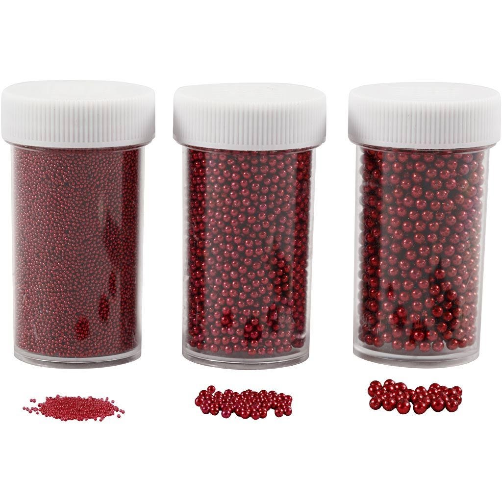Mini Glass Beads - Red