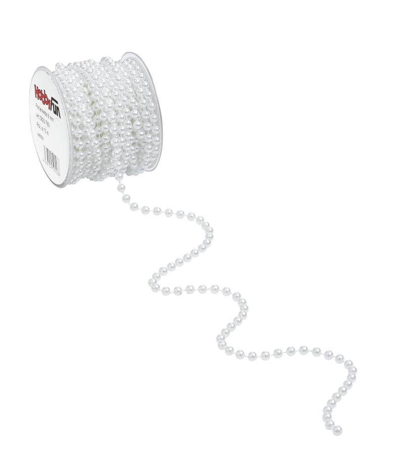 Perluband - Hvítt 6mm