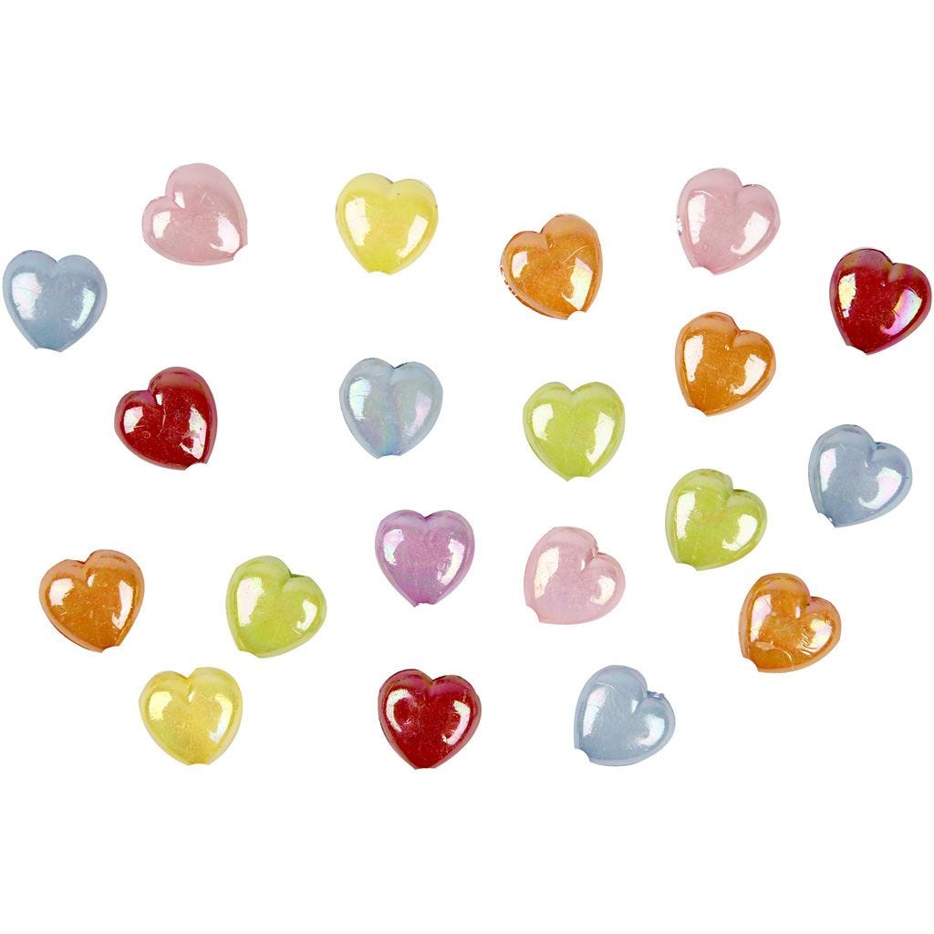 Perlur hjarta - 25x15mm