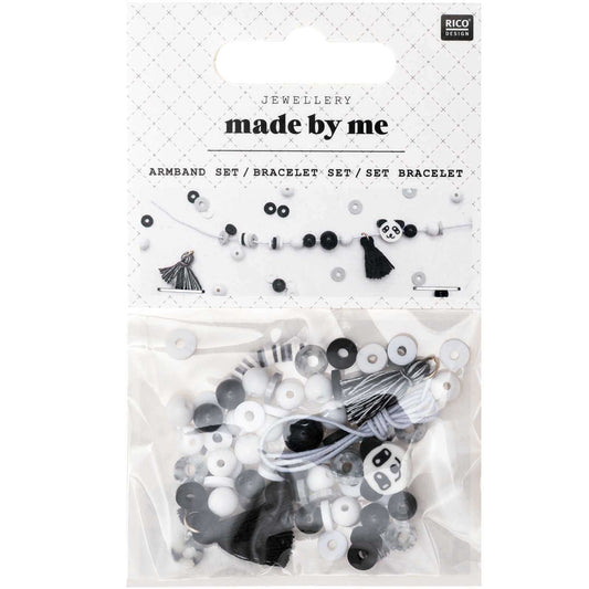 Perlur - Mini Bracelet Set Black and White