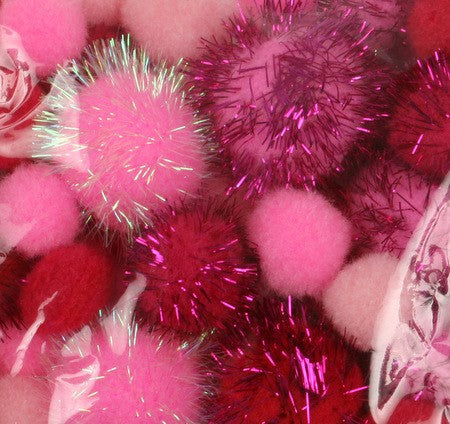 Bleikir dúskar - 50stk