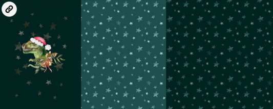 Bómullarjersey panel - T-rex Christmas