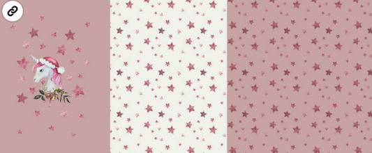 Bómullarjersey panel - Unicorn Christmas