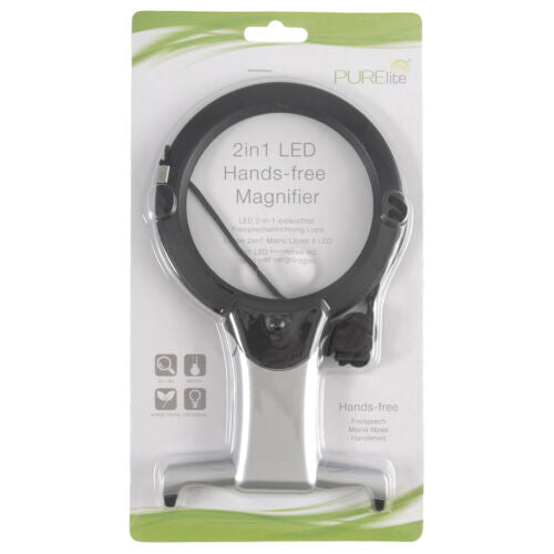 Magnifier: Illuminated: Hands-Free: 2-in-1: LED
