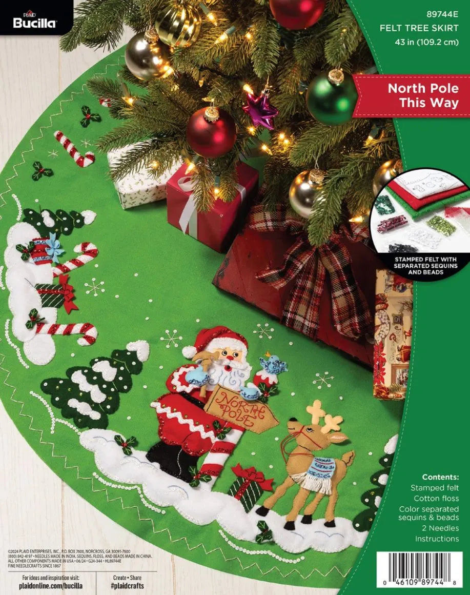 Bucilla - North pole this way Tree Skirt