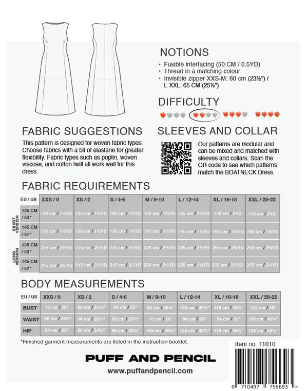 Puff and Pencil - Boatneck dress