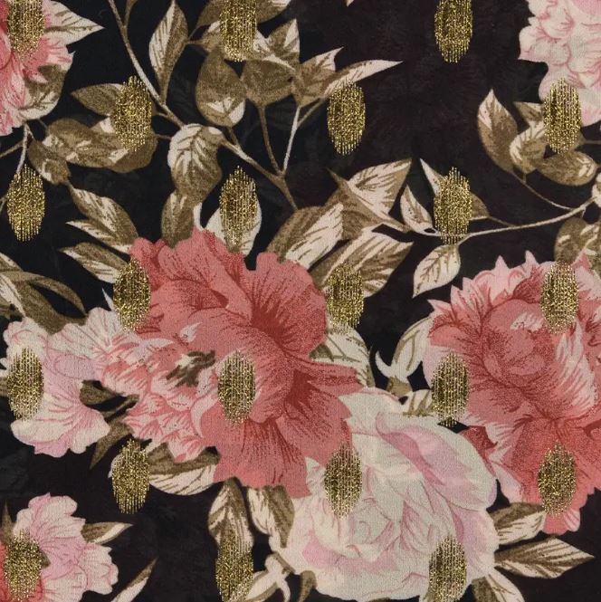 Poly Foil Print Flowers