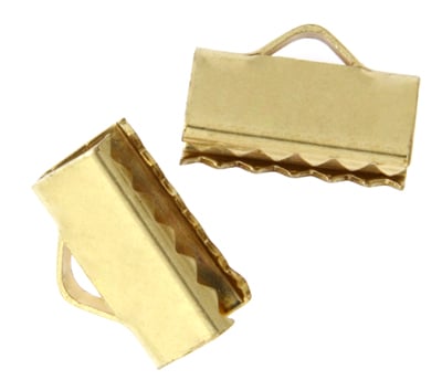 Ribbon/Cord Ends Gold 16mm