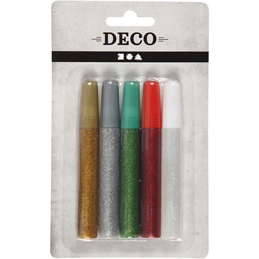 Glitter Glue 5x10ml.