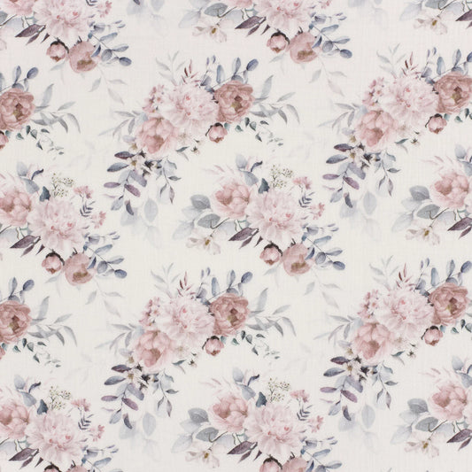 Muslin - Flowers Off White