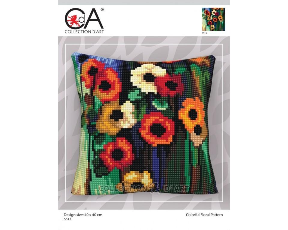 Útsaumur - Colorful Floral Pattern