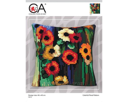 Útsaumur - Colorful Floral Pattern