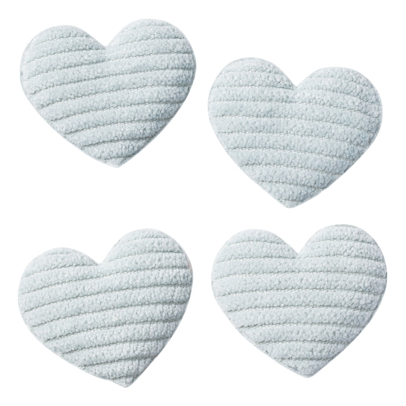 Hjarta velour 3,5sm - blátt