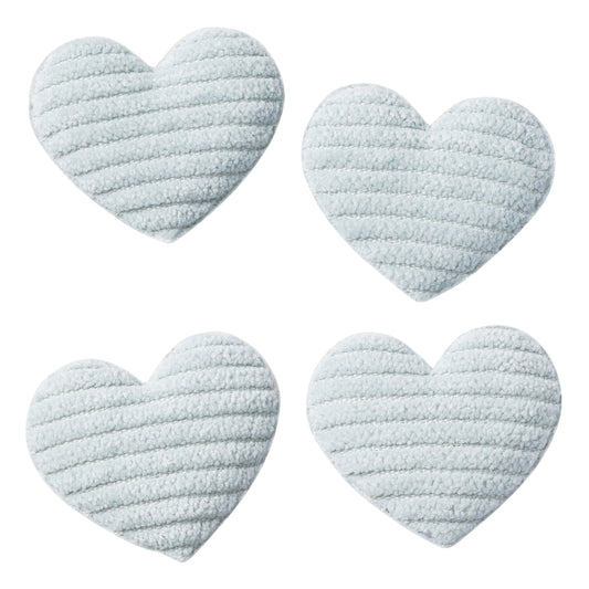 Hjarta velour 3,5sm - blátt