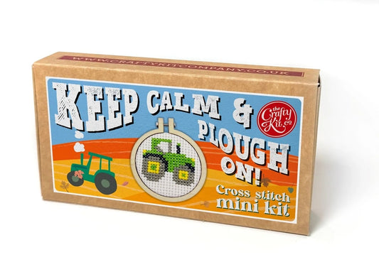 Útsaumur - Keep calm and plough on