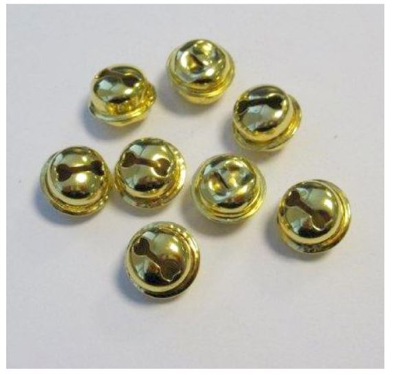 Bjöllur 15mm/8stk - Gold