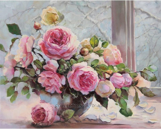 Diamond Painting - Roses on the winter window-sill