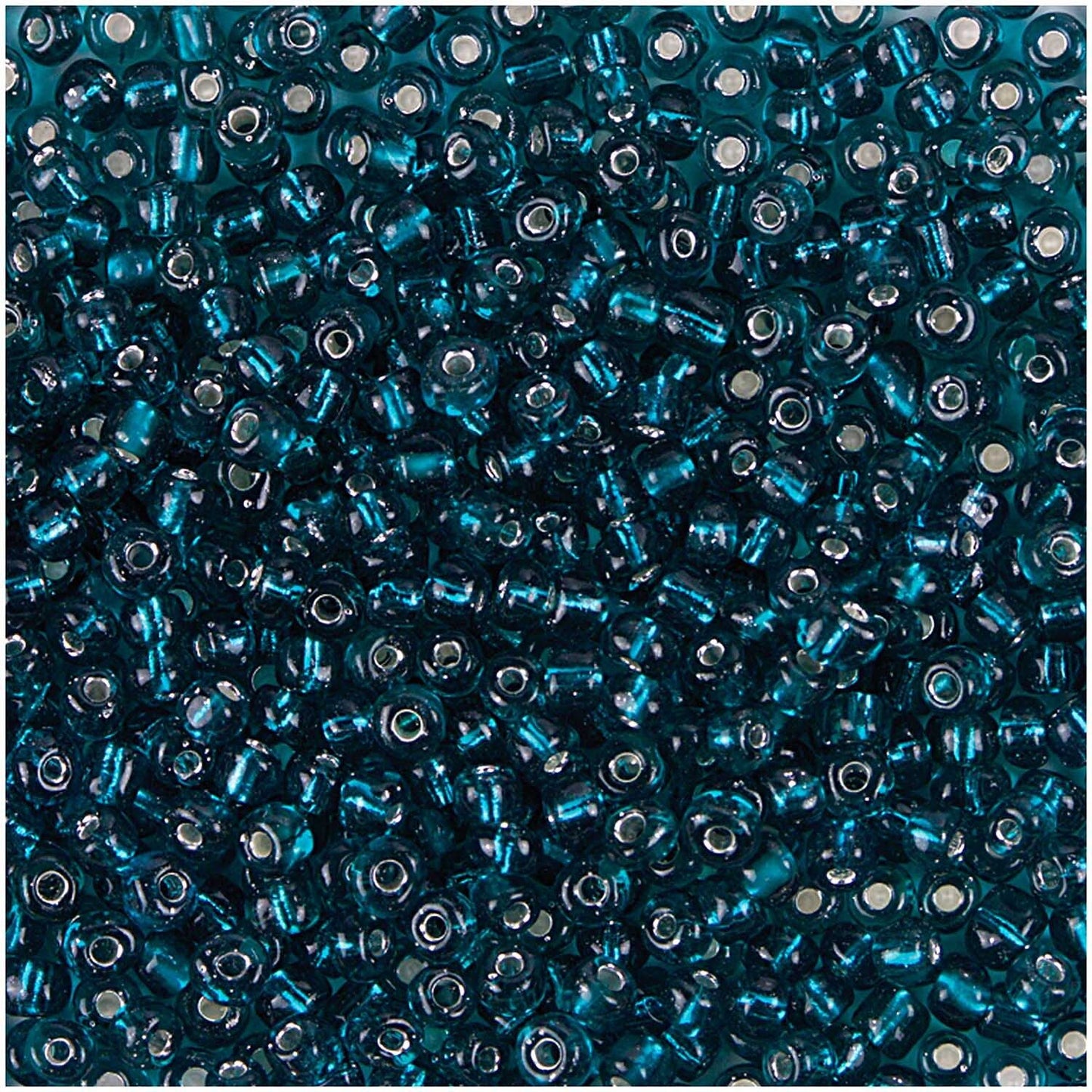 Perlur Rocaille 3,1mm - Petrol/Silver