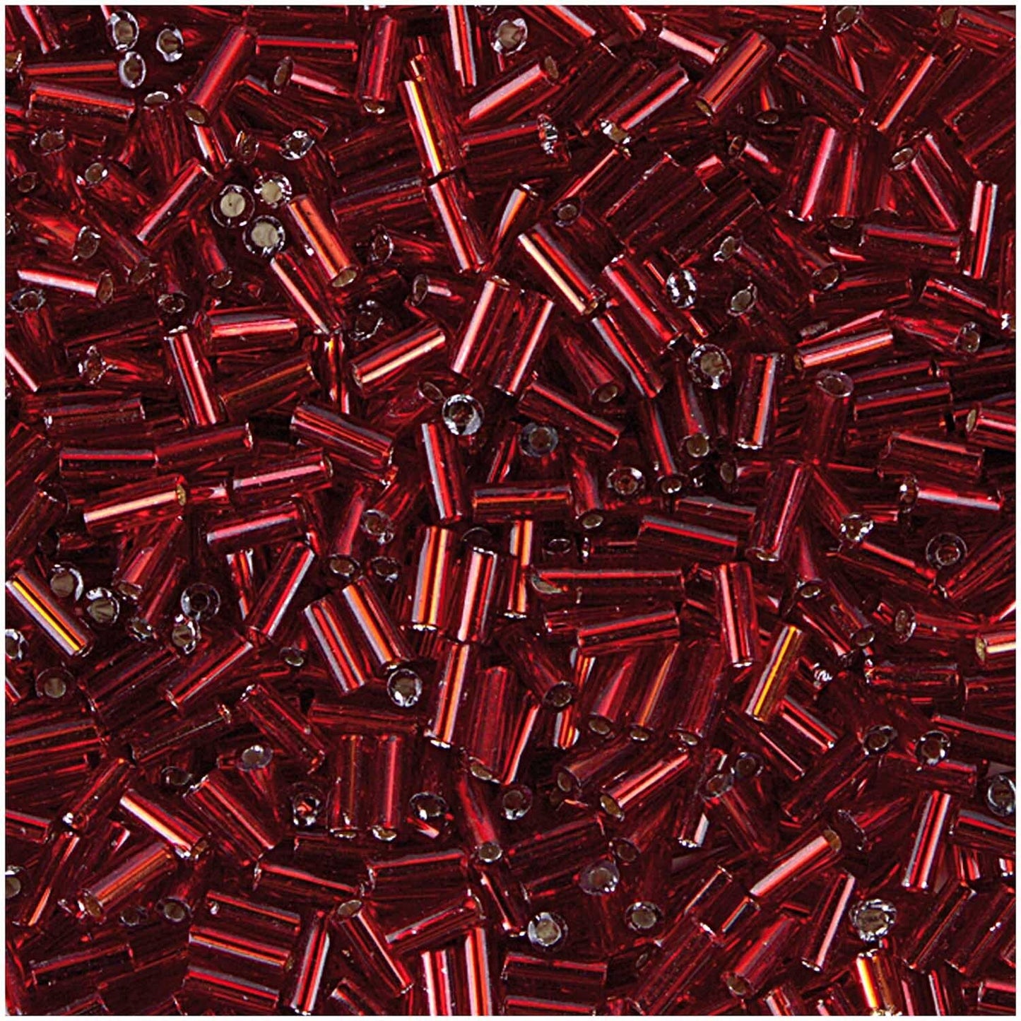 Perlur Rocaille Sticks 6,75mm - Red/Silver