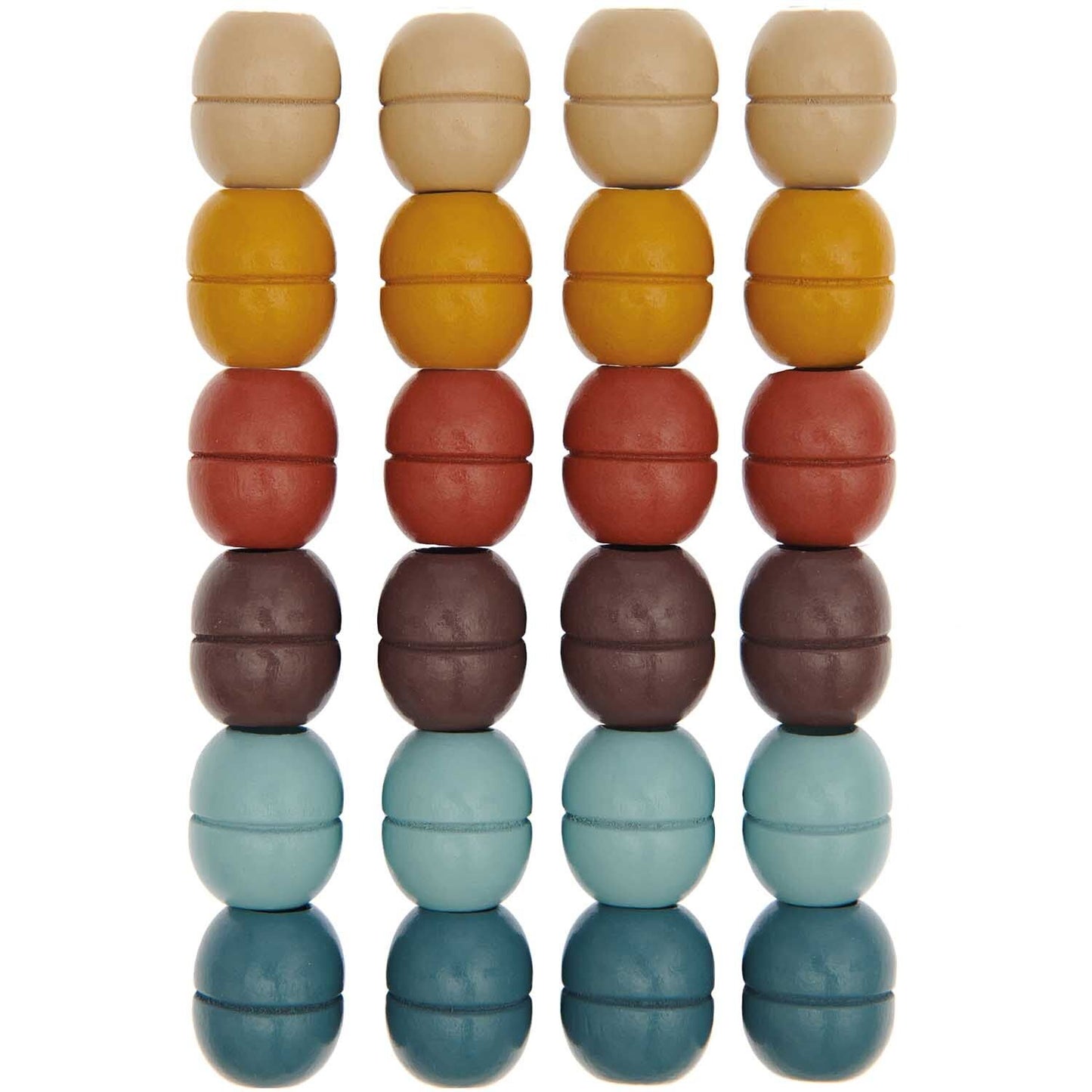 Macaramé beads 24stk - Earth Tones