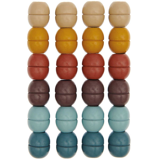 Macaramé beads 24stk - Earth Tones