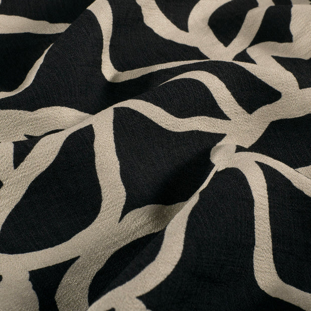 Viscose Nylon Ottoman - Flowers Beige