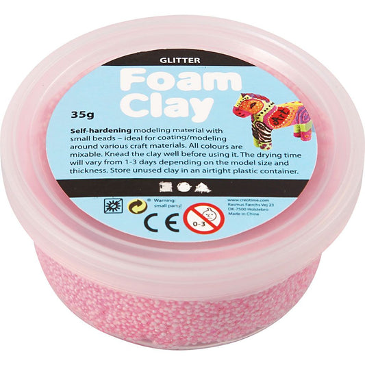 Foam Clay pink glitter 35gr