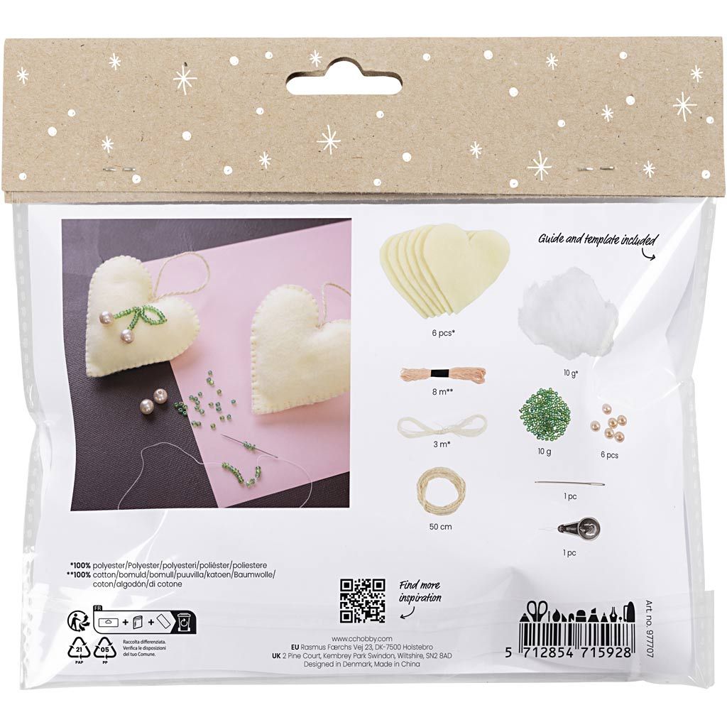 Mini Craft Kit - Heart ornaments