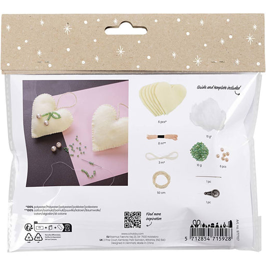 Mini Craft Kit - Heart ornaments