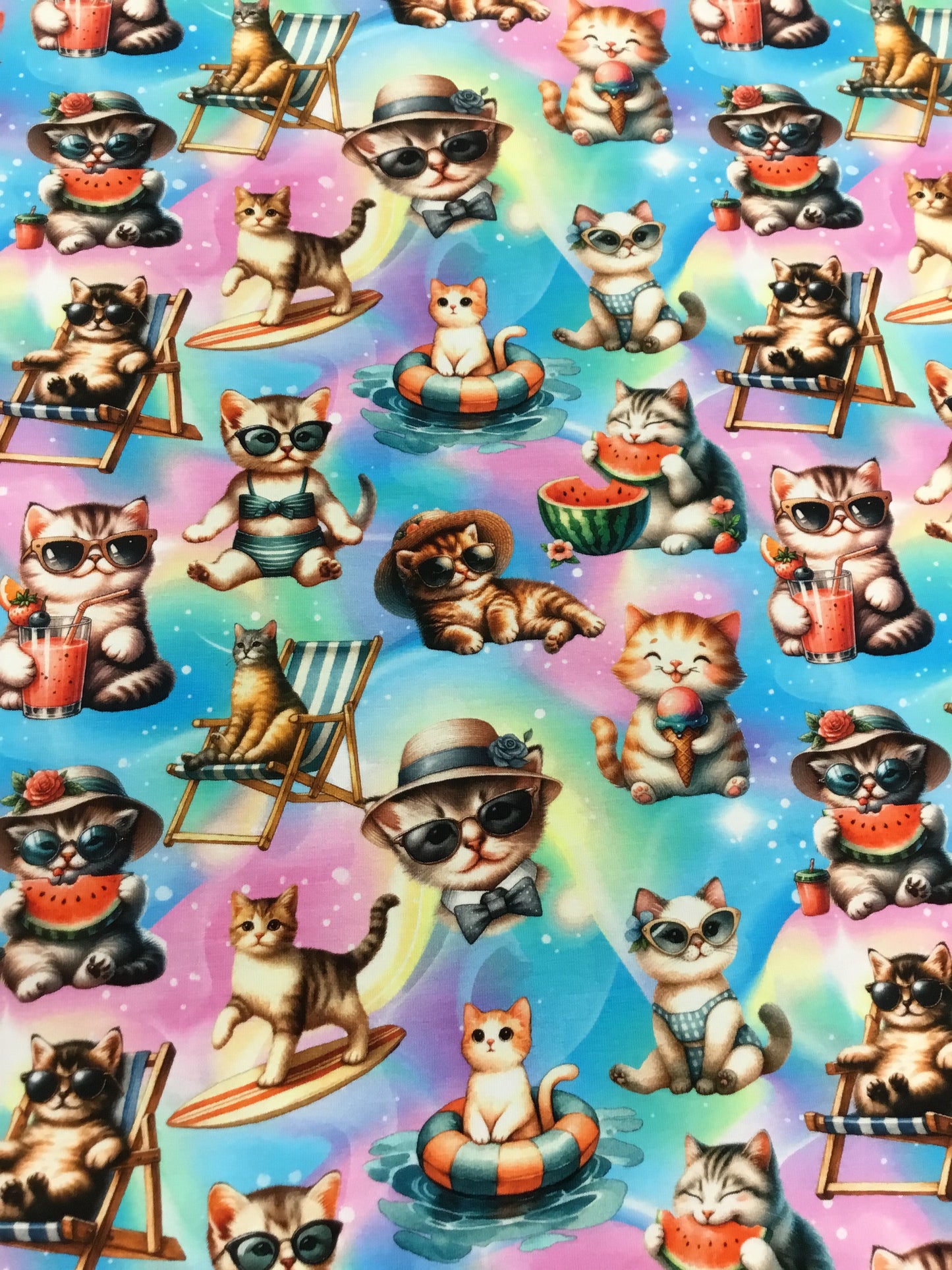 Bómullarjersey - Summer cats