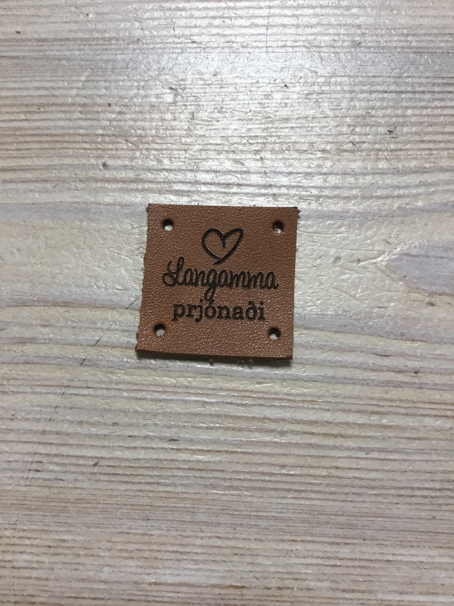 Leðurmerki - Langamma prjónar