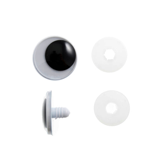 Öryggisaugu 12mm 6stk - Hvít