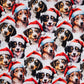 French Terry - Christmas Dogs Ecru