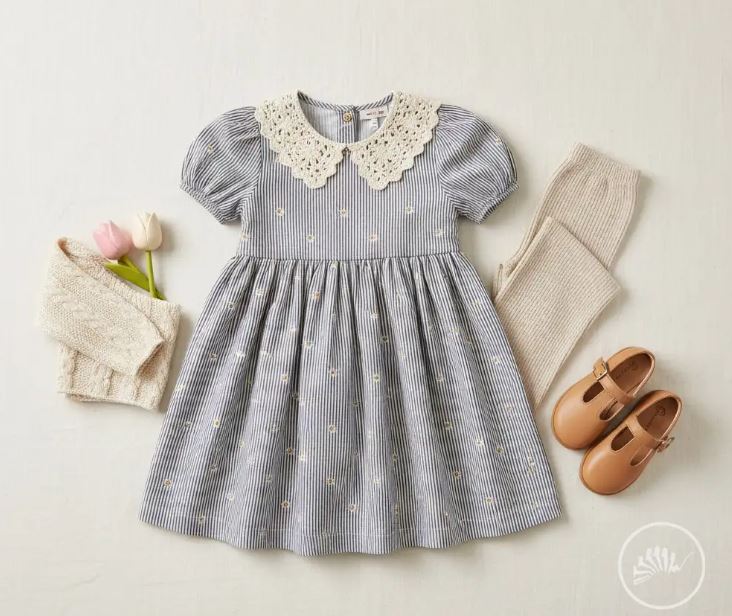 Bómullarefni Cotton Embroidery