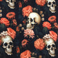 French Terry - Flower & Skulls Peach