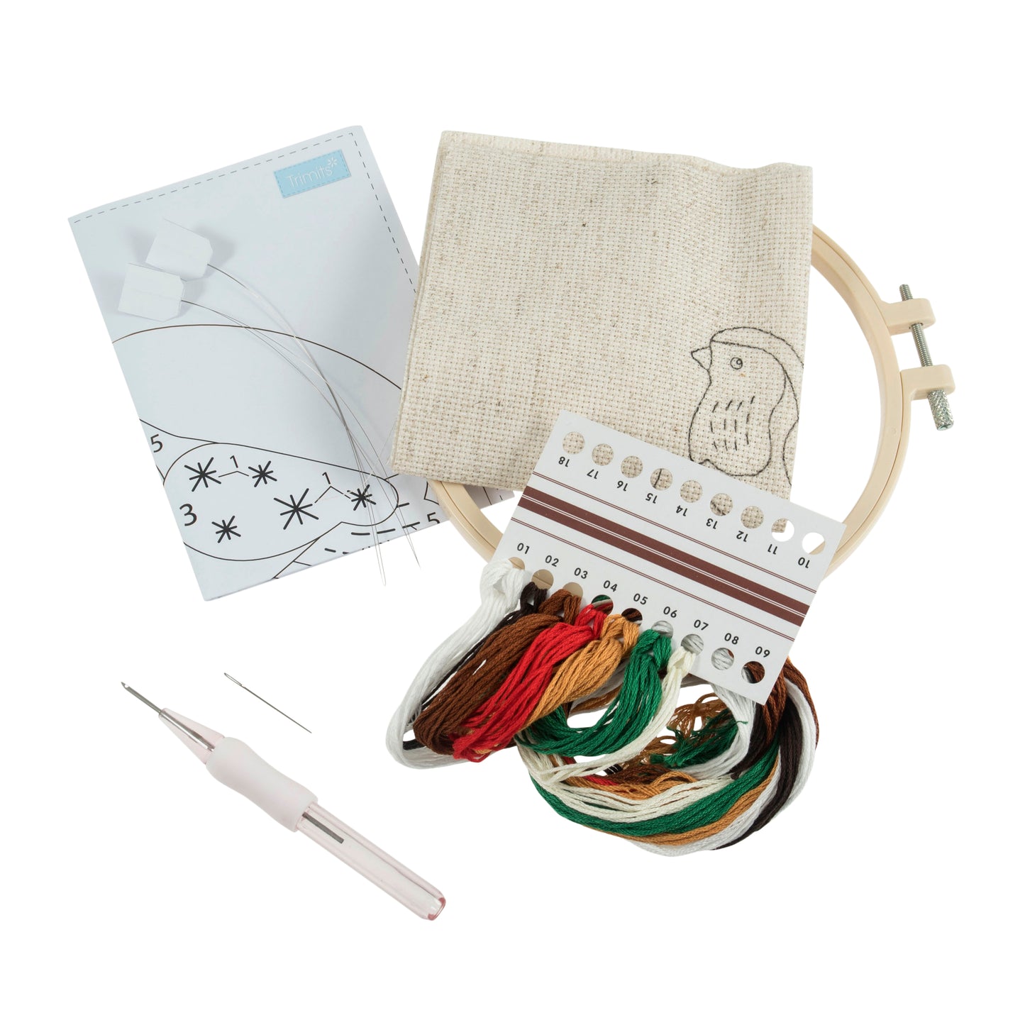 Punch needle kit - Christmas Robin