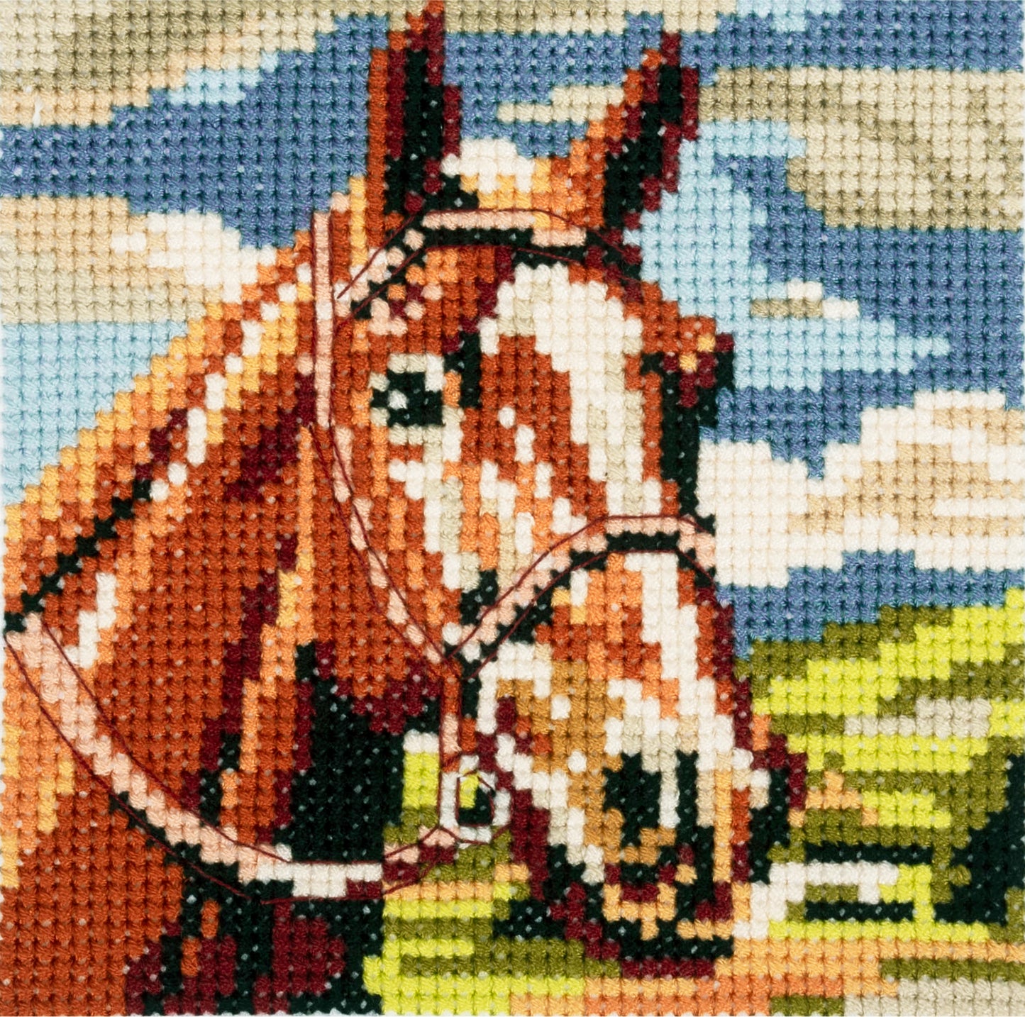 Útsaumur  Mini Brown Horse