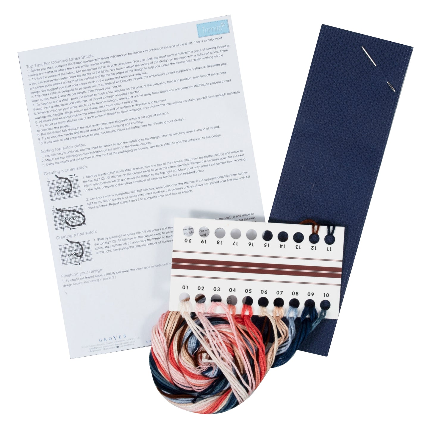 Útsaumur Bókamerki