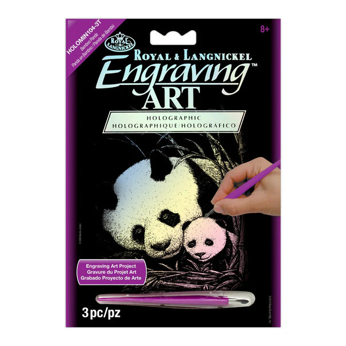 Mini Engraving Art Holographic - Panda