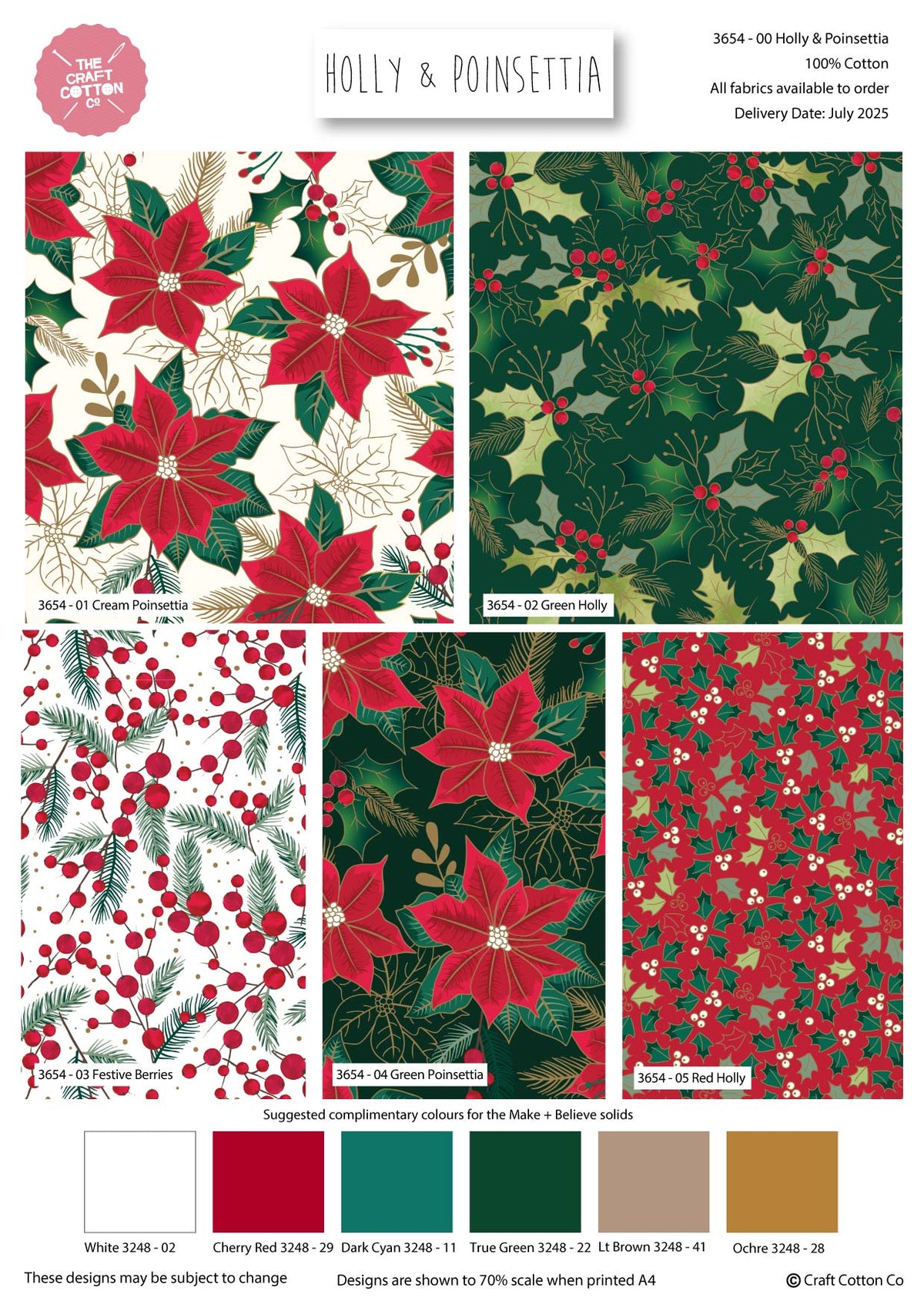 Bútasaumur - Holly & Poinsettia