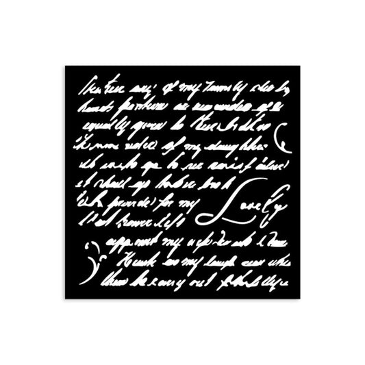 Stensill 12x12sm - Masquerade handwriting