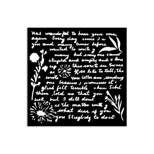 Stensill 12x12sm - Writings pattern