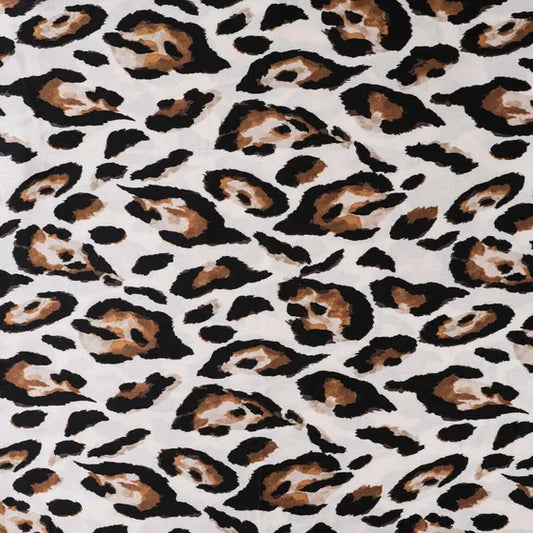 Rayon Spun satin print Leopard