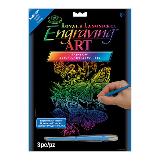 Engraving Art - Rainbow Foil / Butterflies