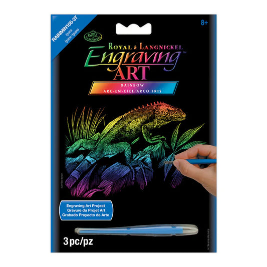 Mini Engraving Art Rainbow - Iguana