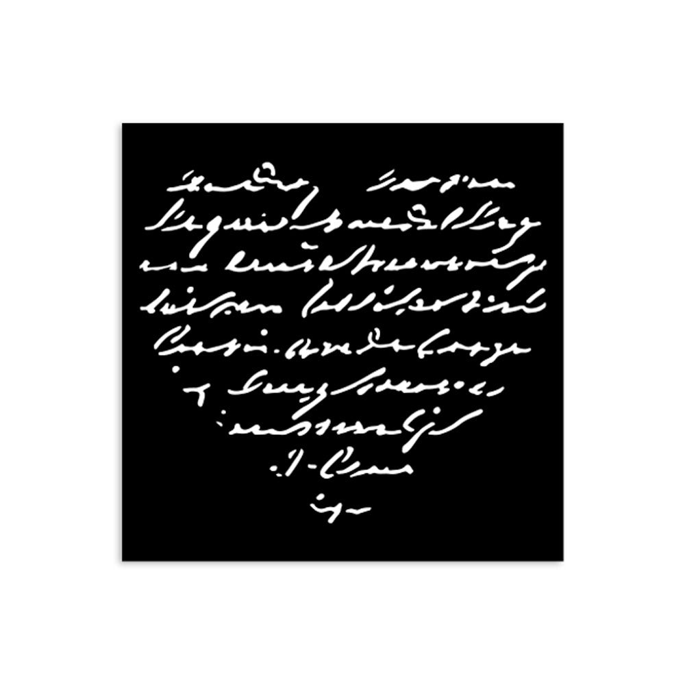 Stensill 12x12sm - Heart with Writing
