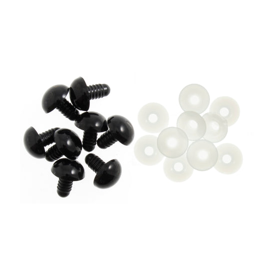 Öryggisaugu: 6mm: Black 100stk